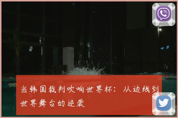当韩国裁判吹响世界杯：从边线到世界舞台的逆袭